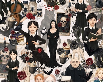 Halloween fabrics, Cotton fabric, 100% organic cotton poplin.