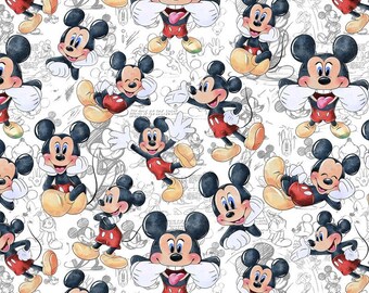Mickey-stof, katoenen stof, popeline van 100% biologisch katoen