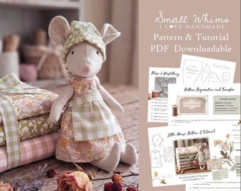 Little Mouse PDF Sewing Pattern | Fabric Mouse Doll Tutorial | Digital Download | SmallWhims Friends™