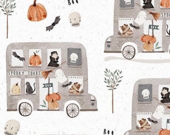 HALLOWEEN fabric, Cotton fabric, 100% organic cotton poplin