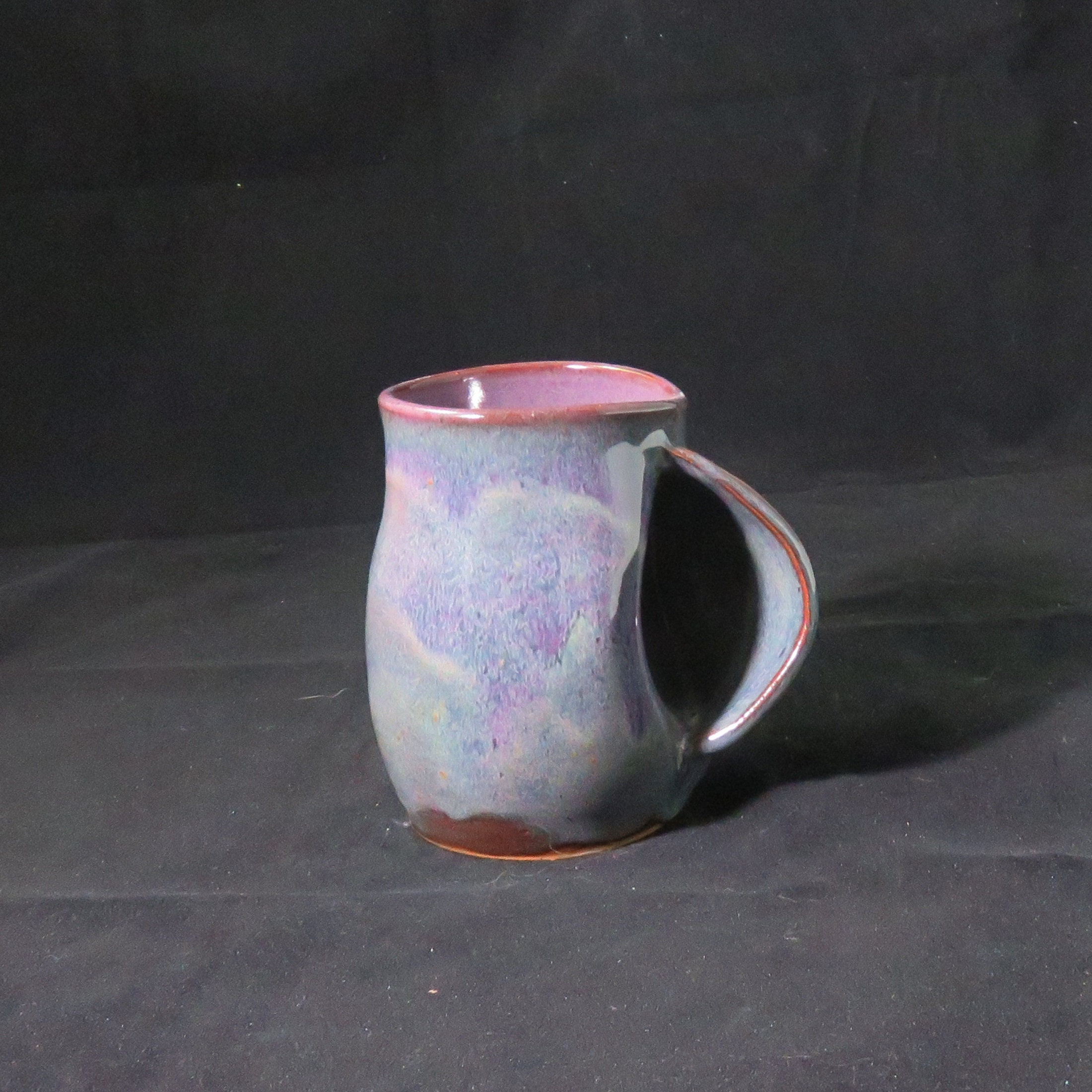 Hand Warmer Mug,Purple Pottery Mug,Ready to Ship,Purple Handless Mug