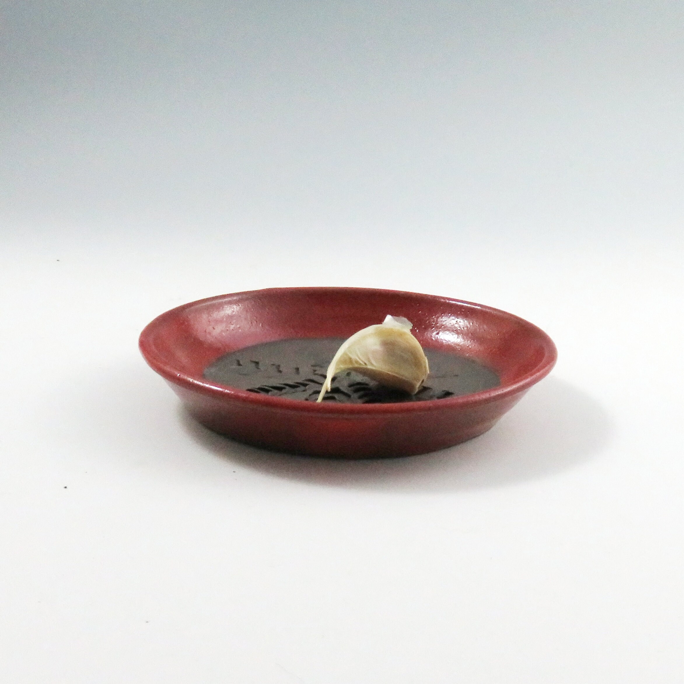 Pottery Garlic Grater Dish,Ceramic Garlic Grater Dish,Red Garlic Dish