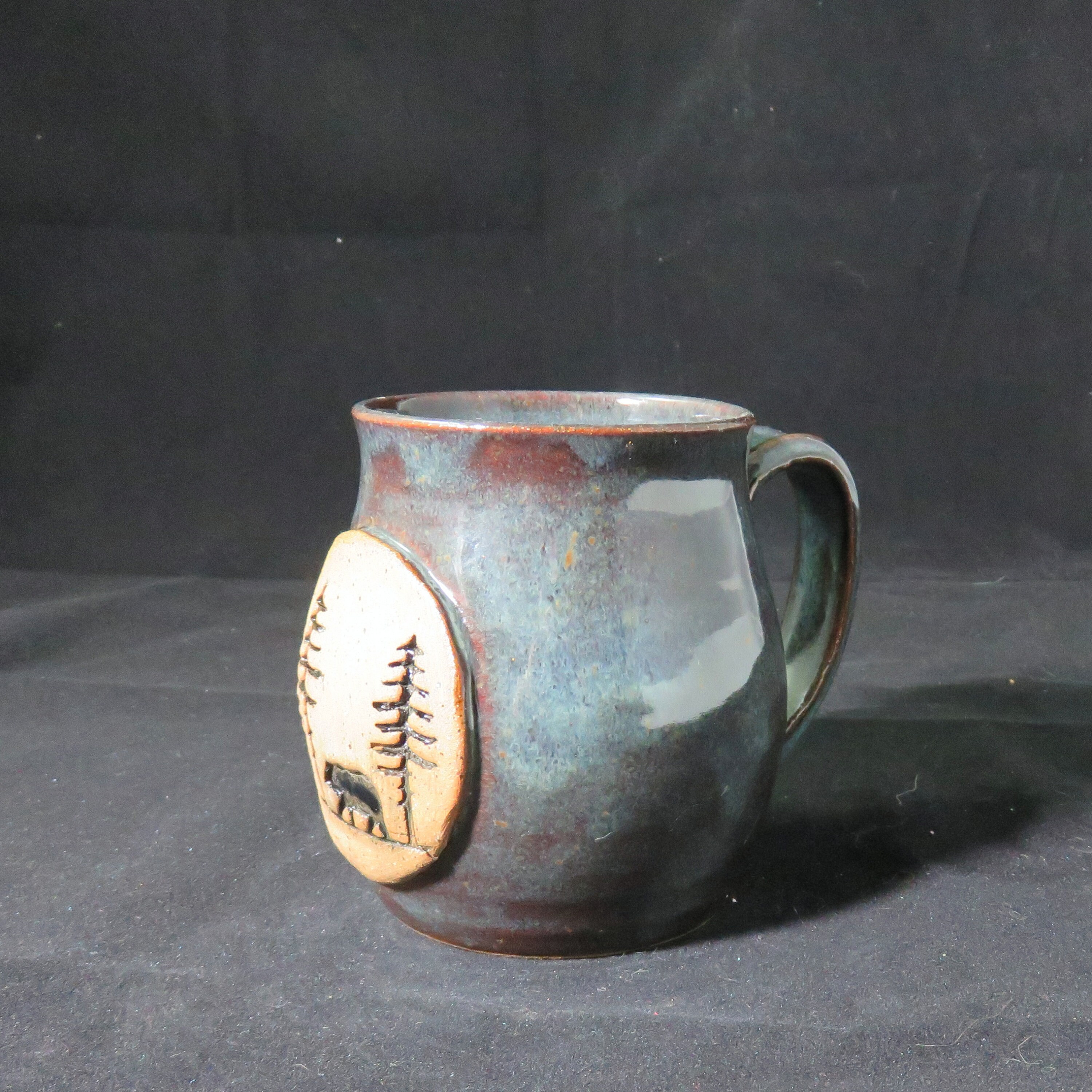 Green Handmade Ceramic Pottery Mug,12 oz. Coffee Mug,Outdoorsman Mug