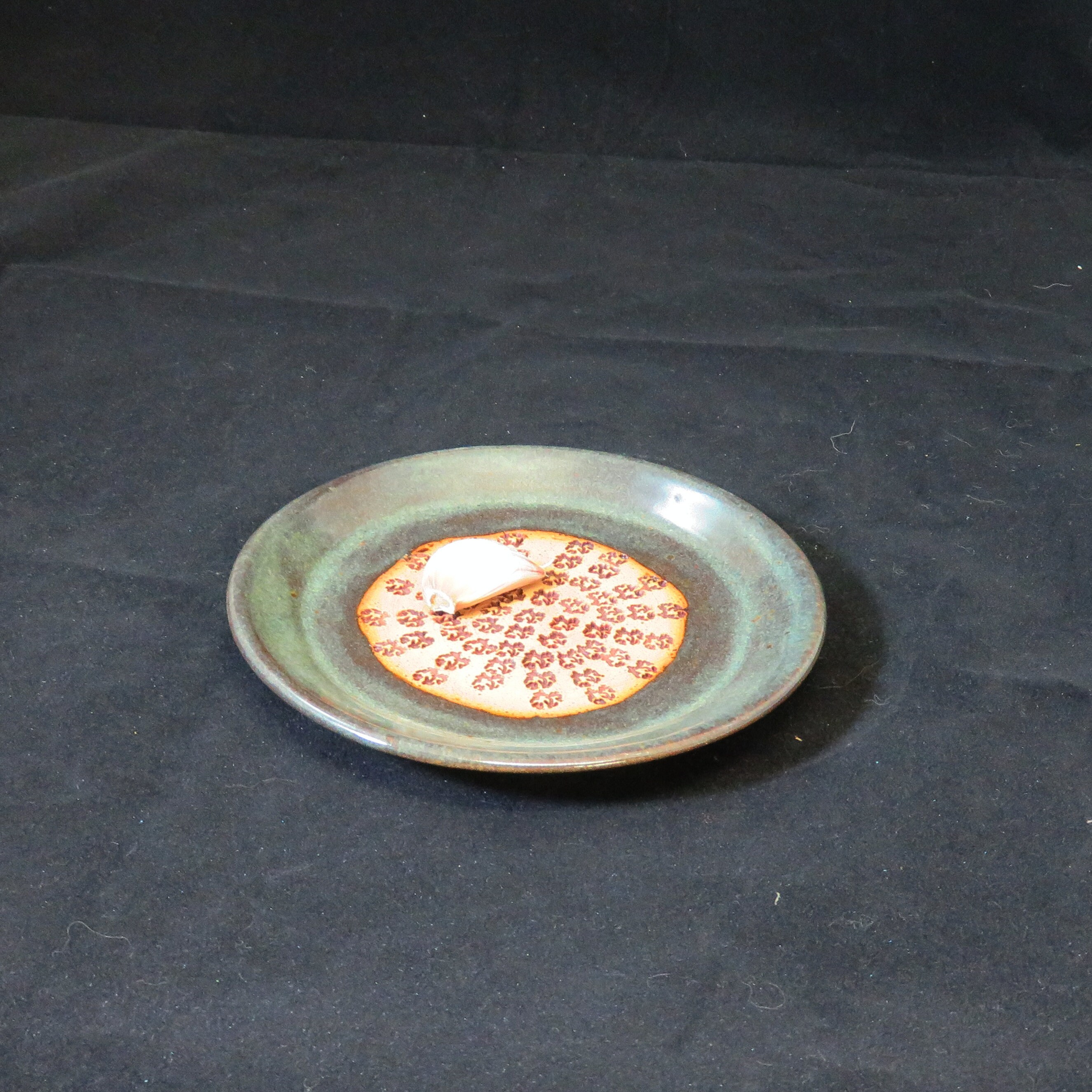Pottery Garlic Grater Dish,Ceramic Garlic Grater,green Garlic Dish
