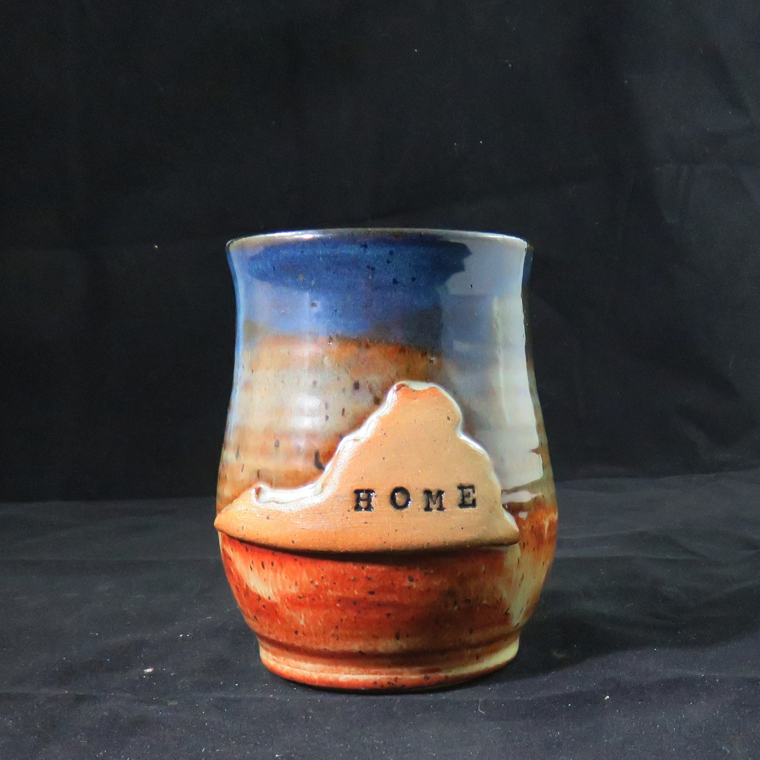 Virginia Mug,Blue Pottery Mug,State Ceramic Mug, Ready to ship,Coffee