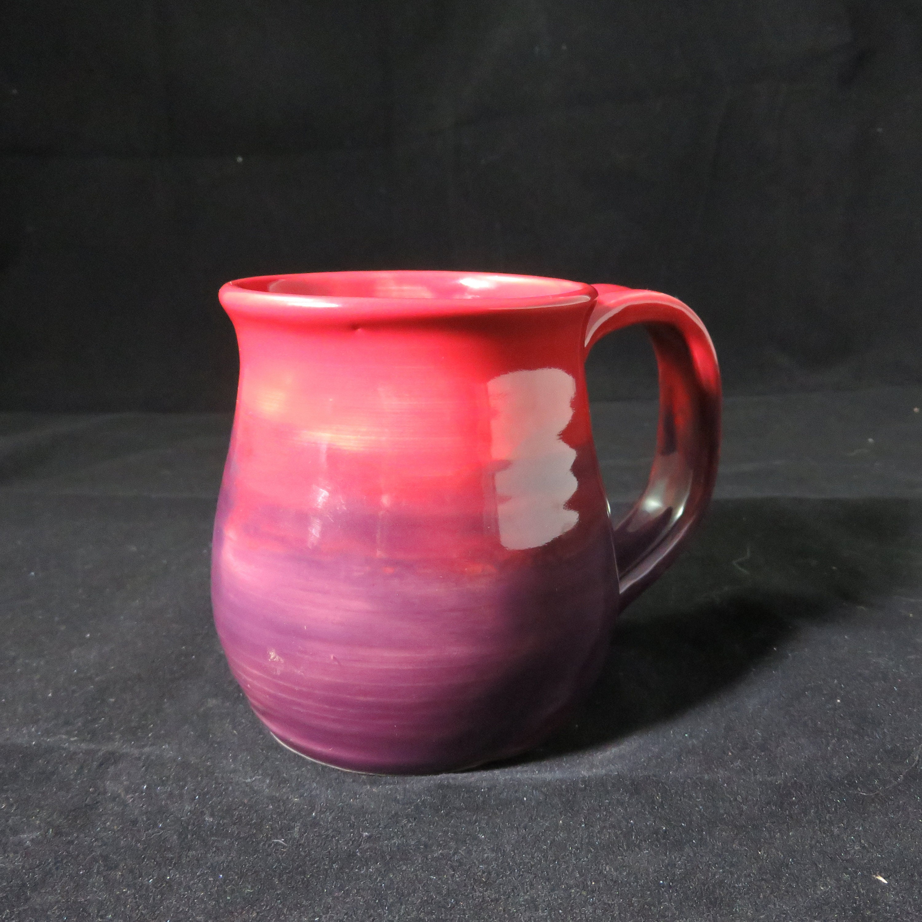 Petite Red and Pruple Ceramic Pottery Mug,Sunset Mug,Red Pottery Mug