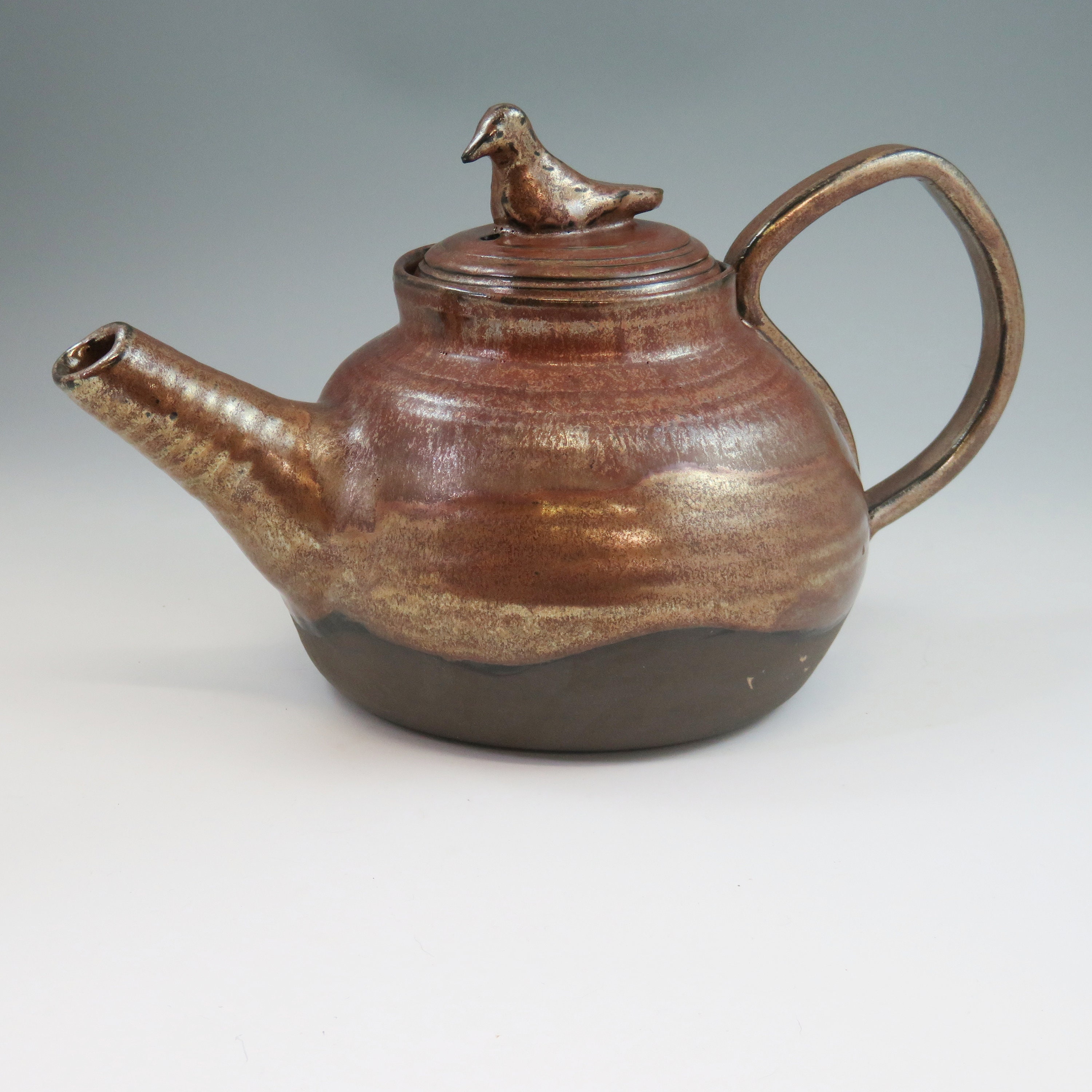 Unique Large pottery teapot,copper pottery teapot,copper and red