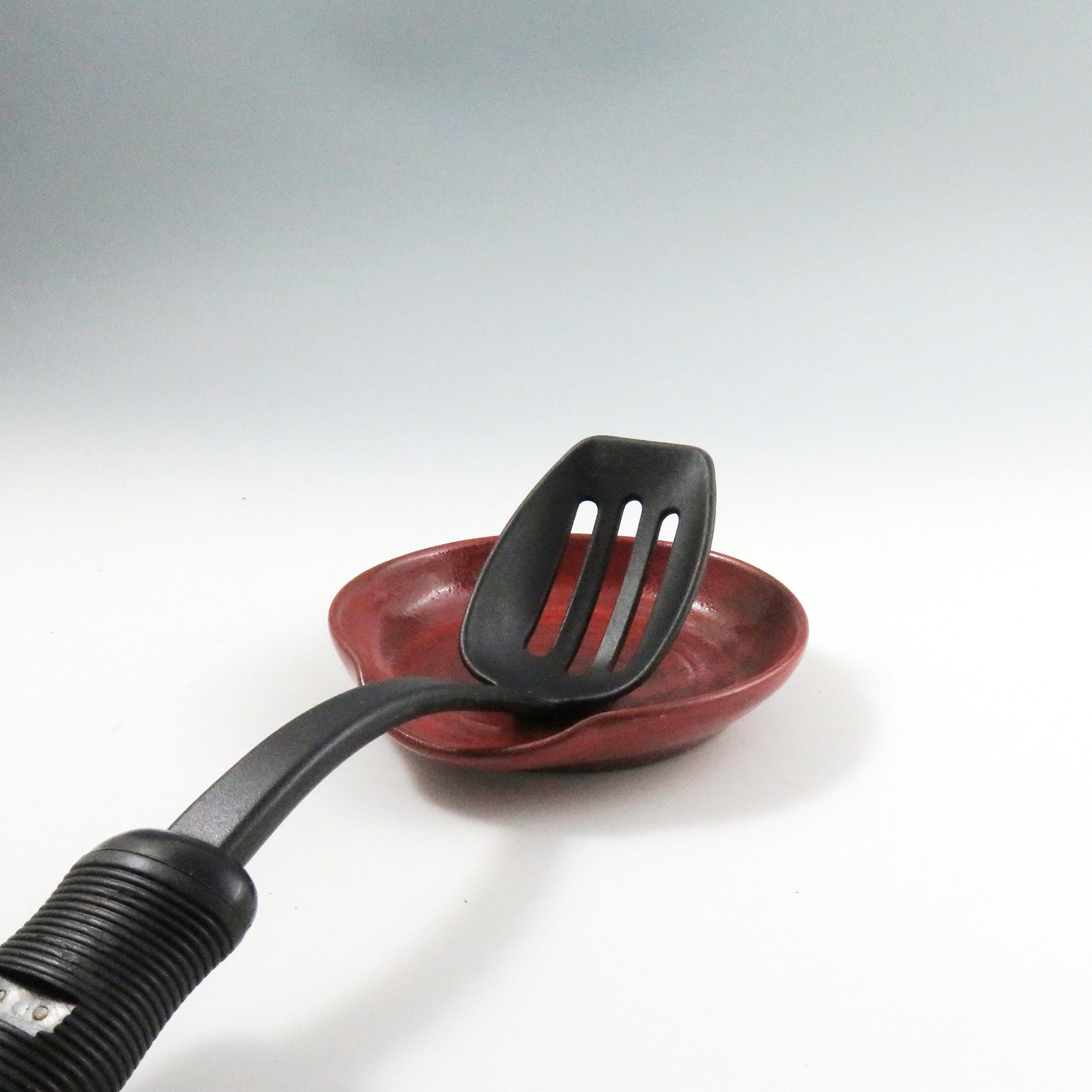 Pottery Spoon Rest,Red ceramic spoon rest,Red kitchen decor,Red pottery