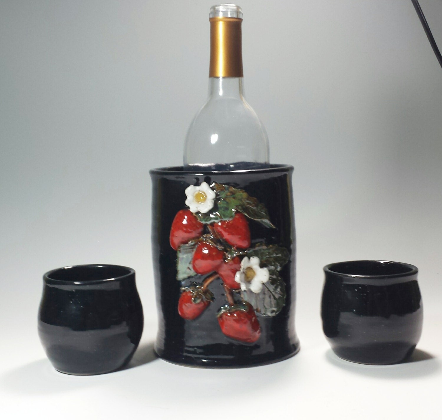 Pottery Wine Chiller,Ceramic Wine Chiller,Kitchen Utensil Holder,Wine