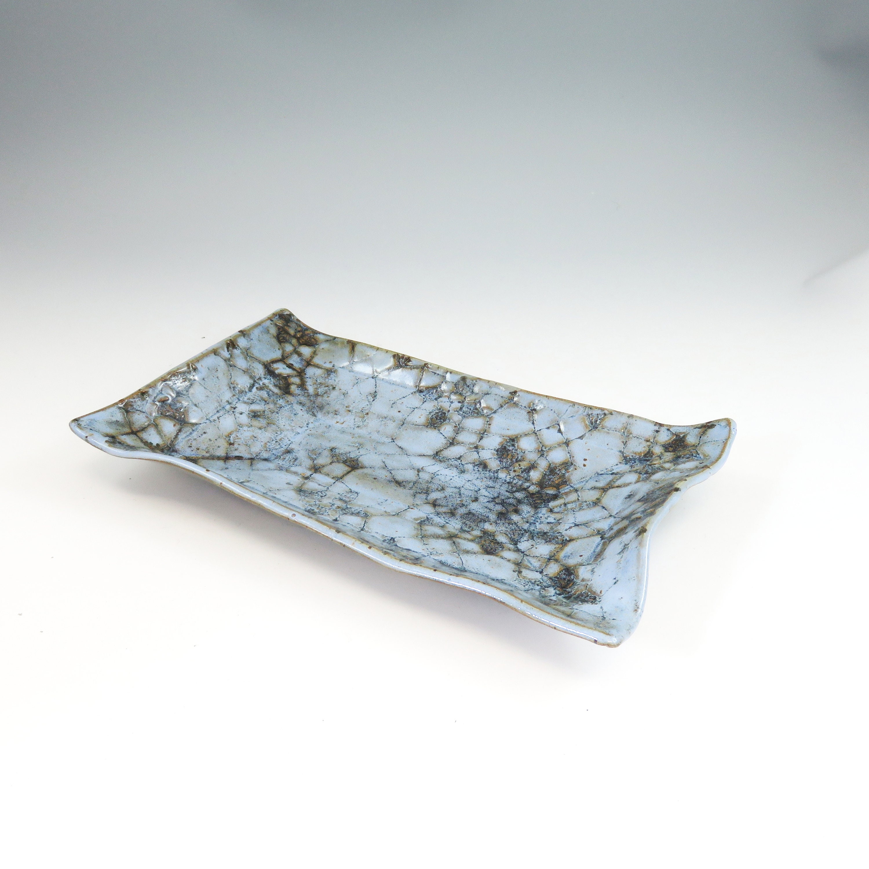 Blue Ceramic Serving Platter,Pottery Serving Tray,Decoartive or