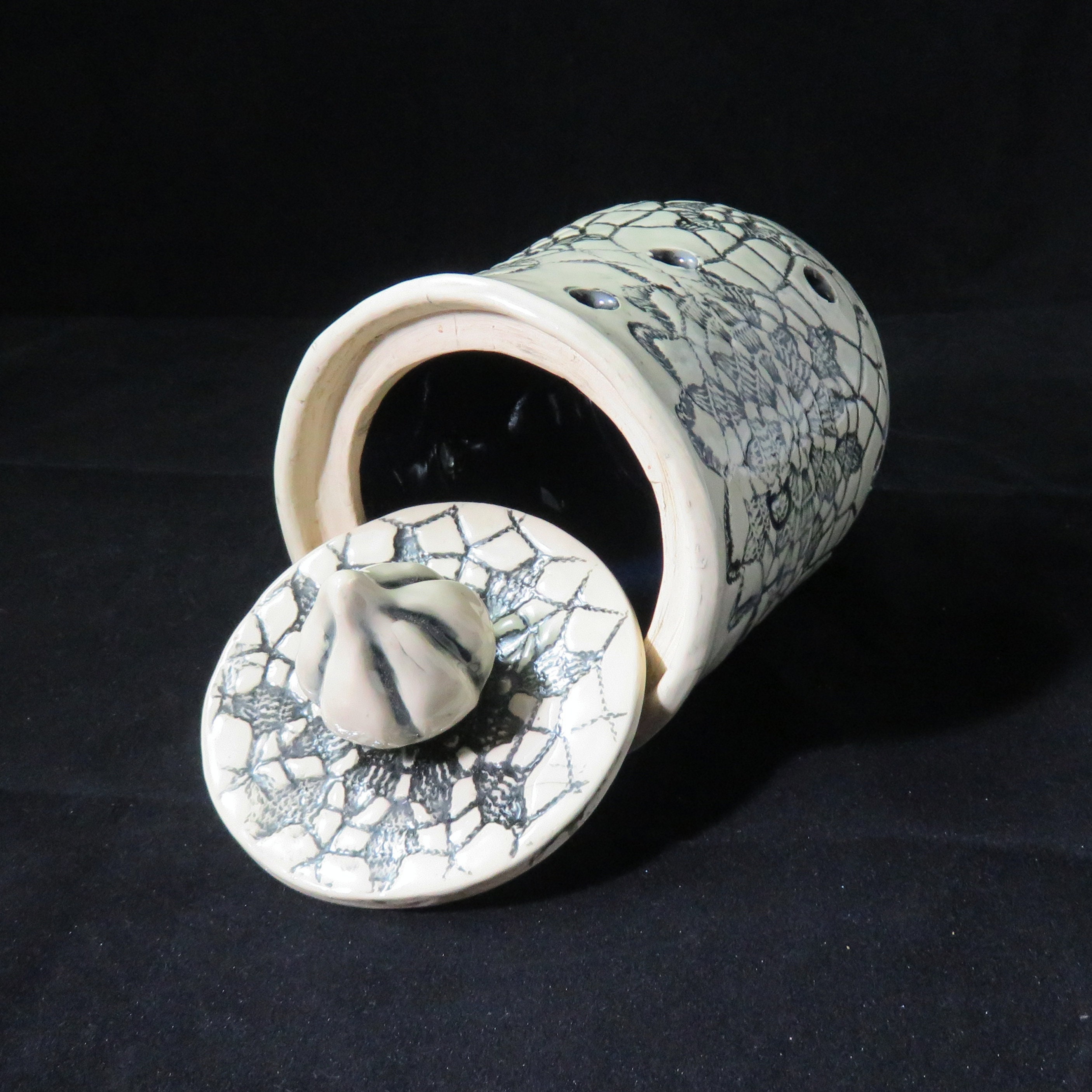 Handmade Ceramic Pottery Garlic Storage Jar Ready To Ship Ceramic