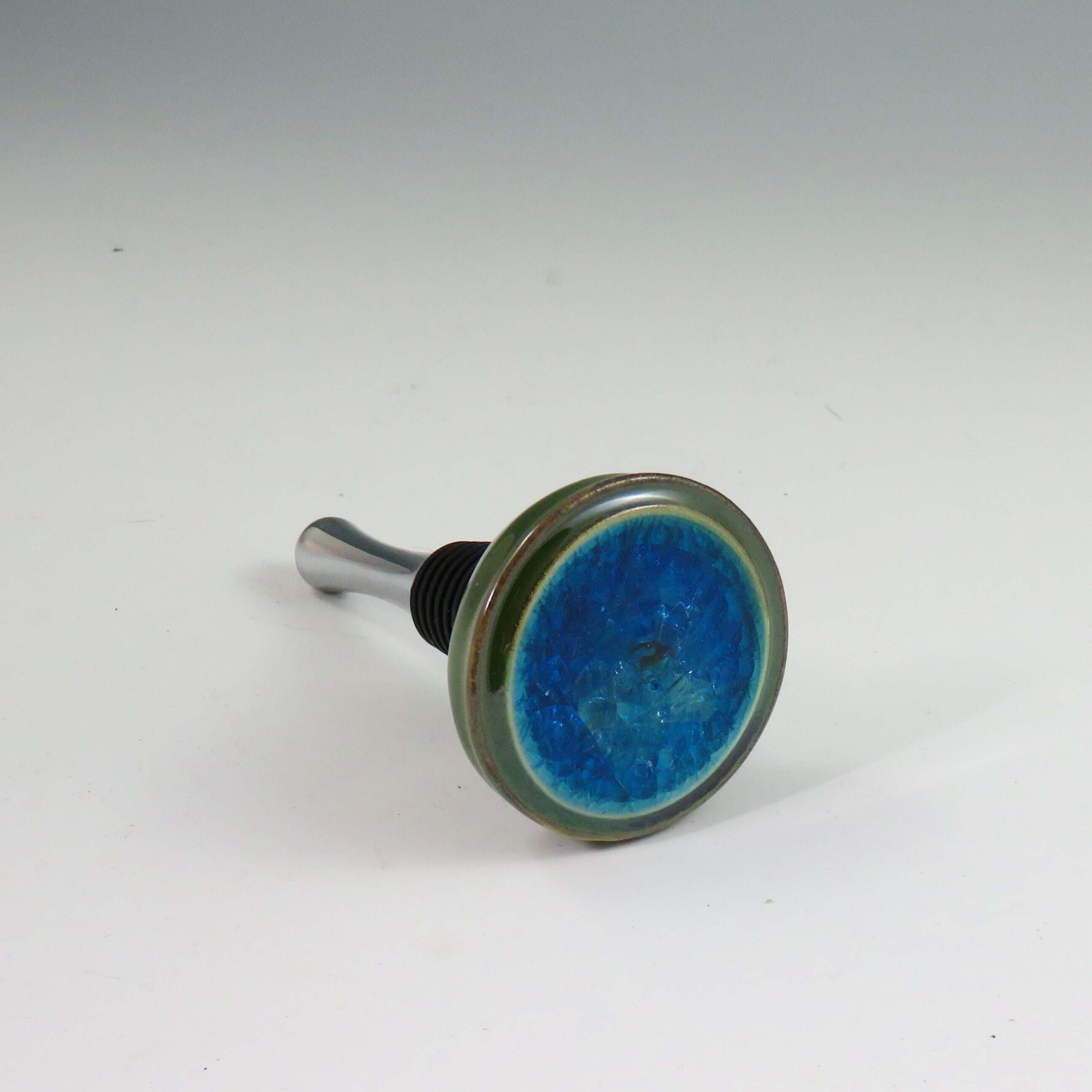 Ceramic Wine Bottle Stopper, Wine Stopper,Fused Glass and Pottery