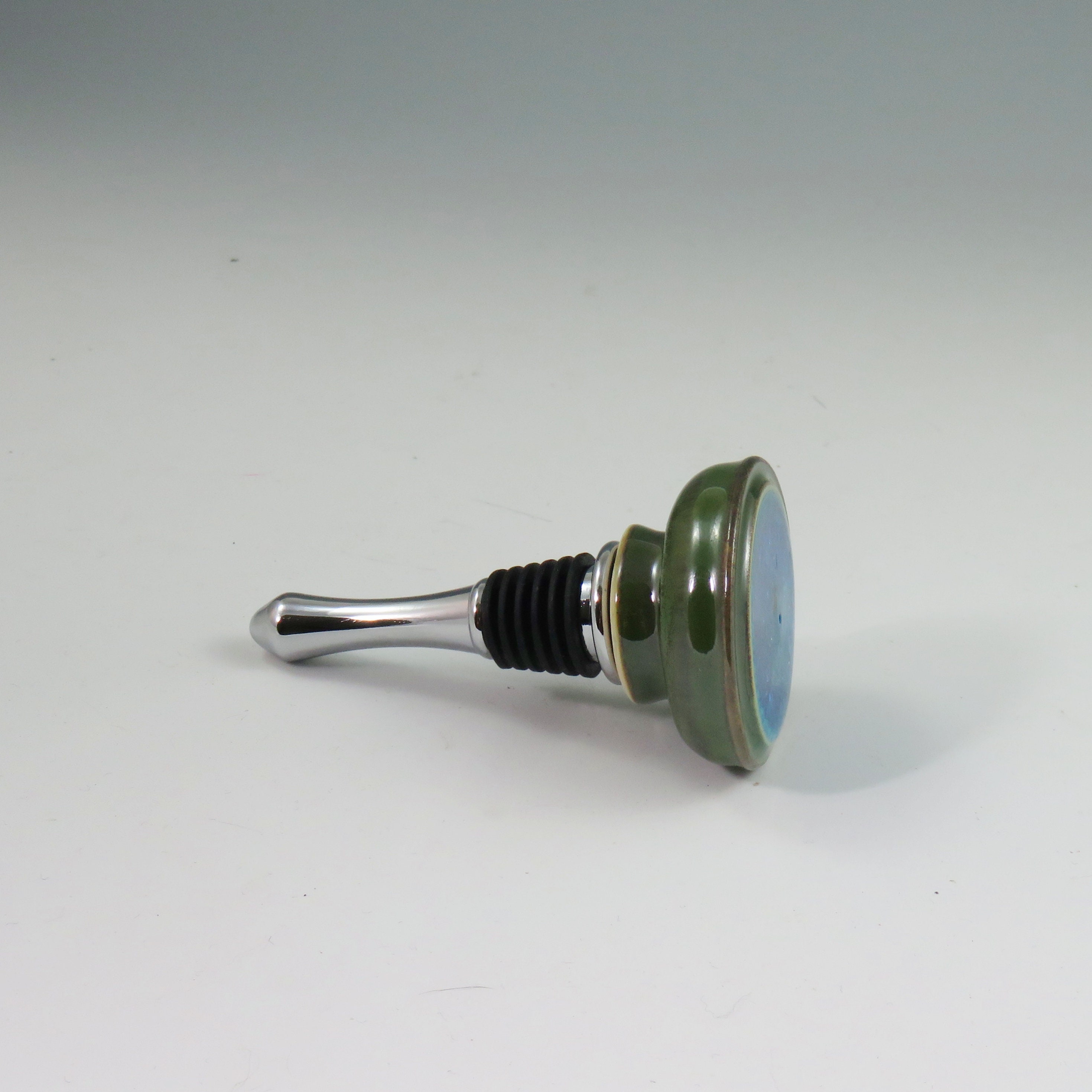 Ceramic Wine Bottle Stopper, Wine Stopper,Fused Glass and Pottery