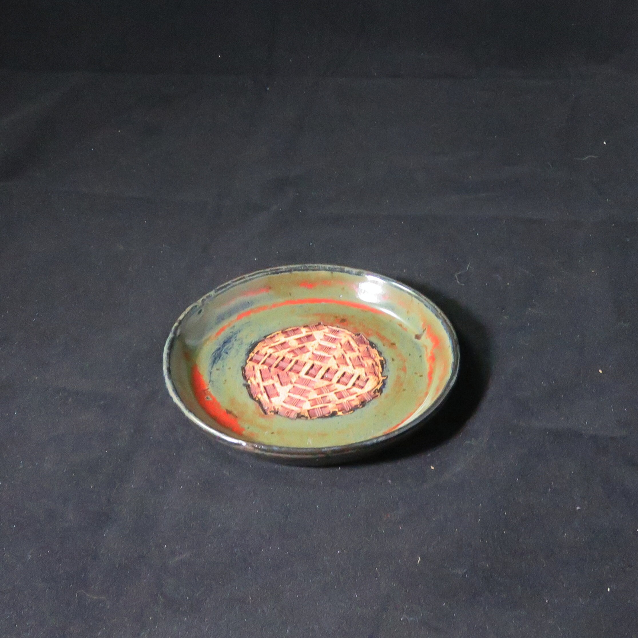 Pottery Garlic Grater,Ceramic Garlic Grater,green and red Garlic Dish