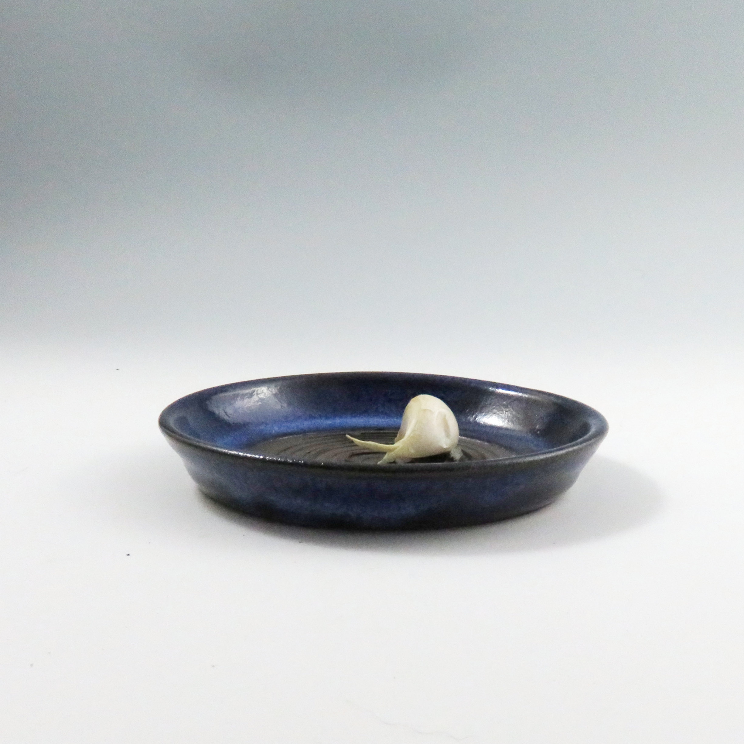 Pottery Garlic Grater Dish,Ceramic Garlic Grater Dish,blue Garlic Dish