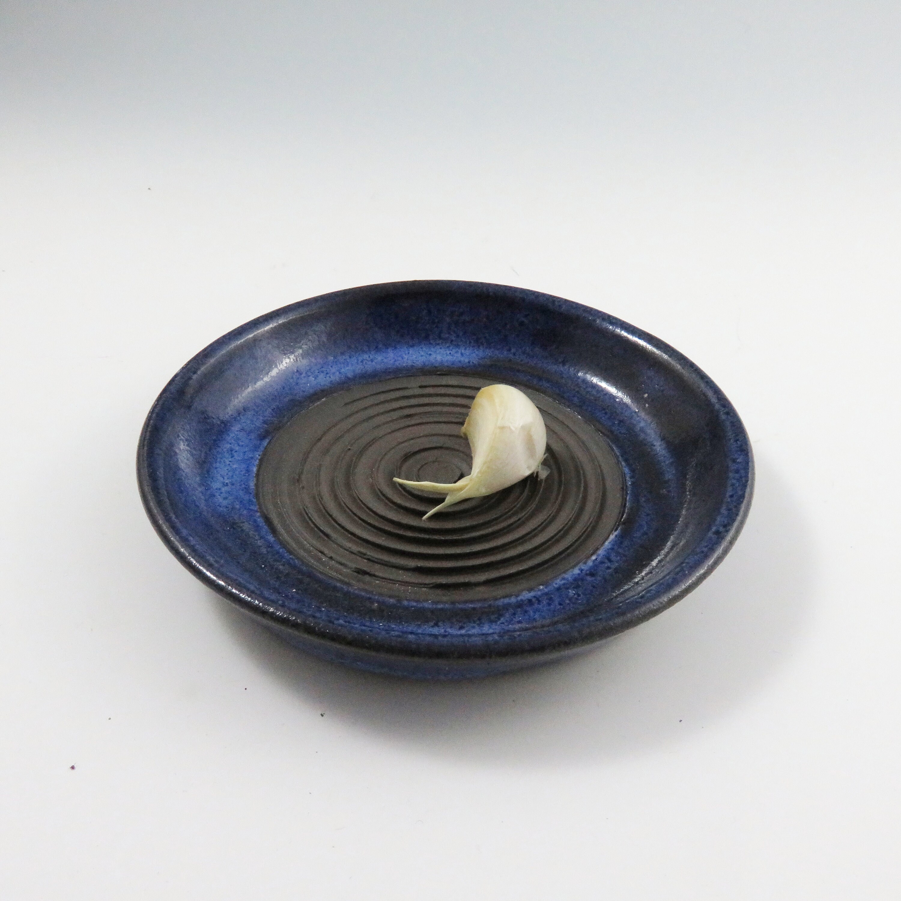 Pottery Garlic Grater Dish,Ceramic Garlic Grater Dish,blue Garlic Dish