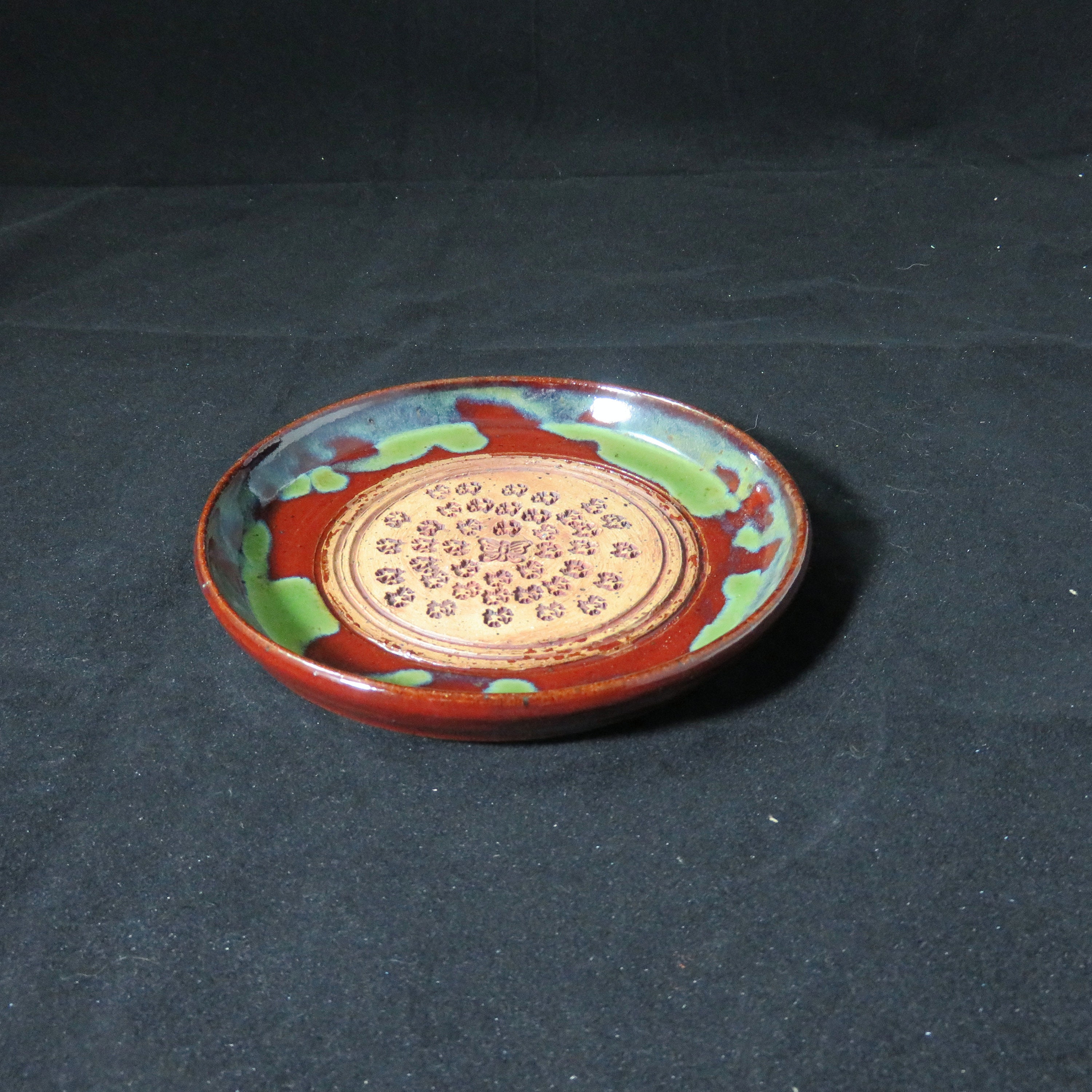 Pottery Garlic Grater,Ceramic Garlic Grater,green and red Garlic Dish