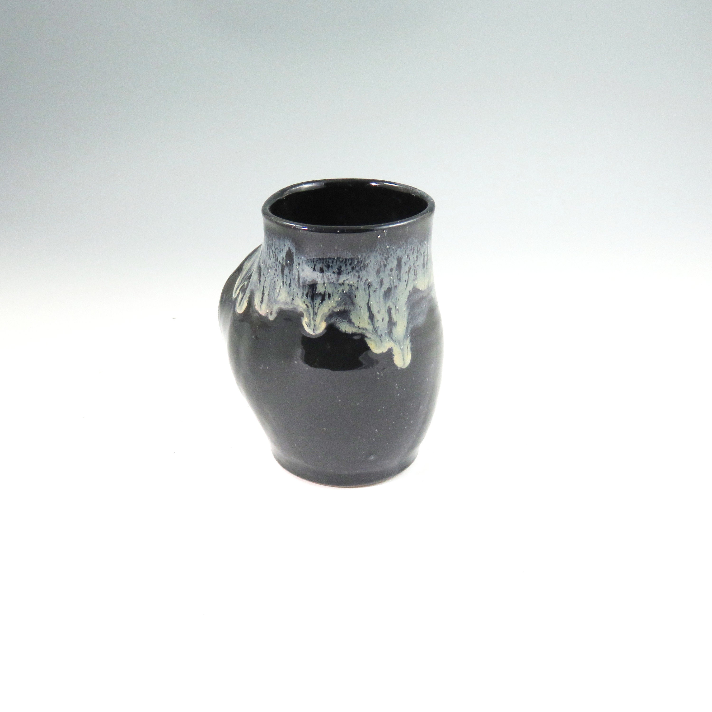 Hand Warmer Mug,Black Pottery Mug,Ready to Ship,Black Handless Mug