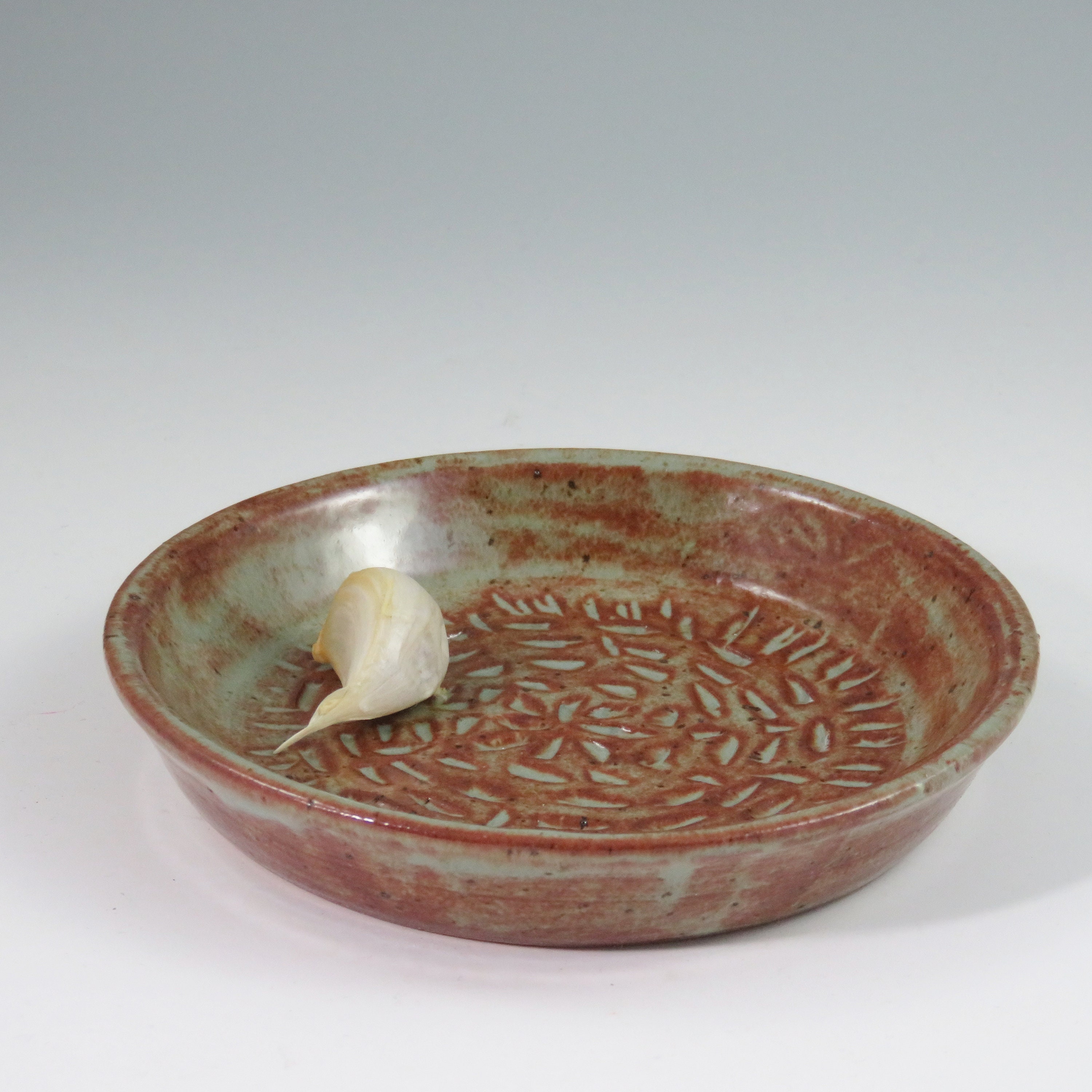 Pottery Garlic Grater Dish,Ceramic Garlic Grater,green Garlic Dish