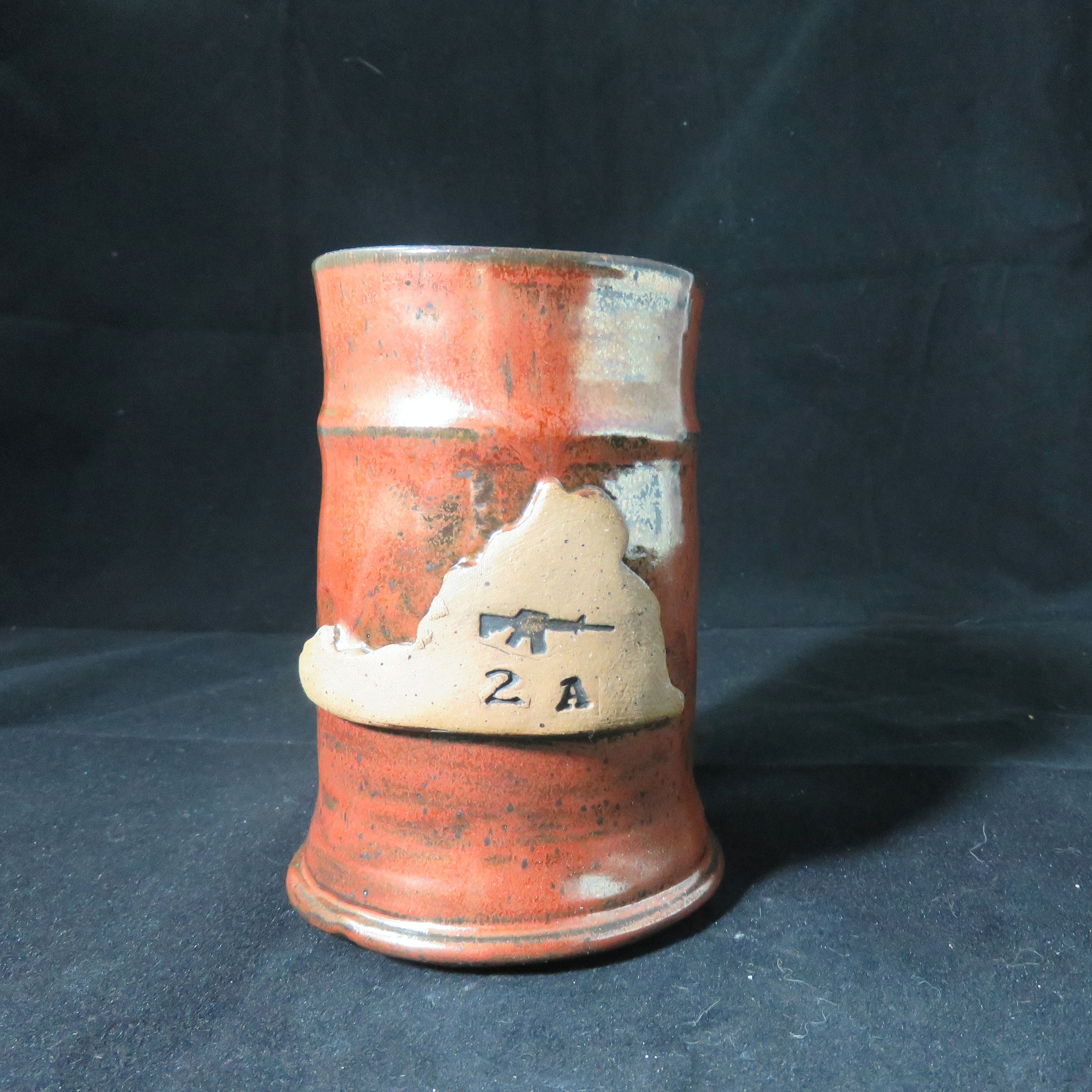 Virginia 2nd Amendment Ceramic Pottery Mug, Handmade in Virginia, Beer Stein, Coffee Mug, Ready