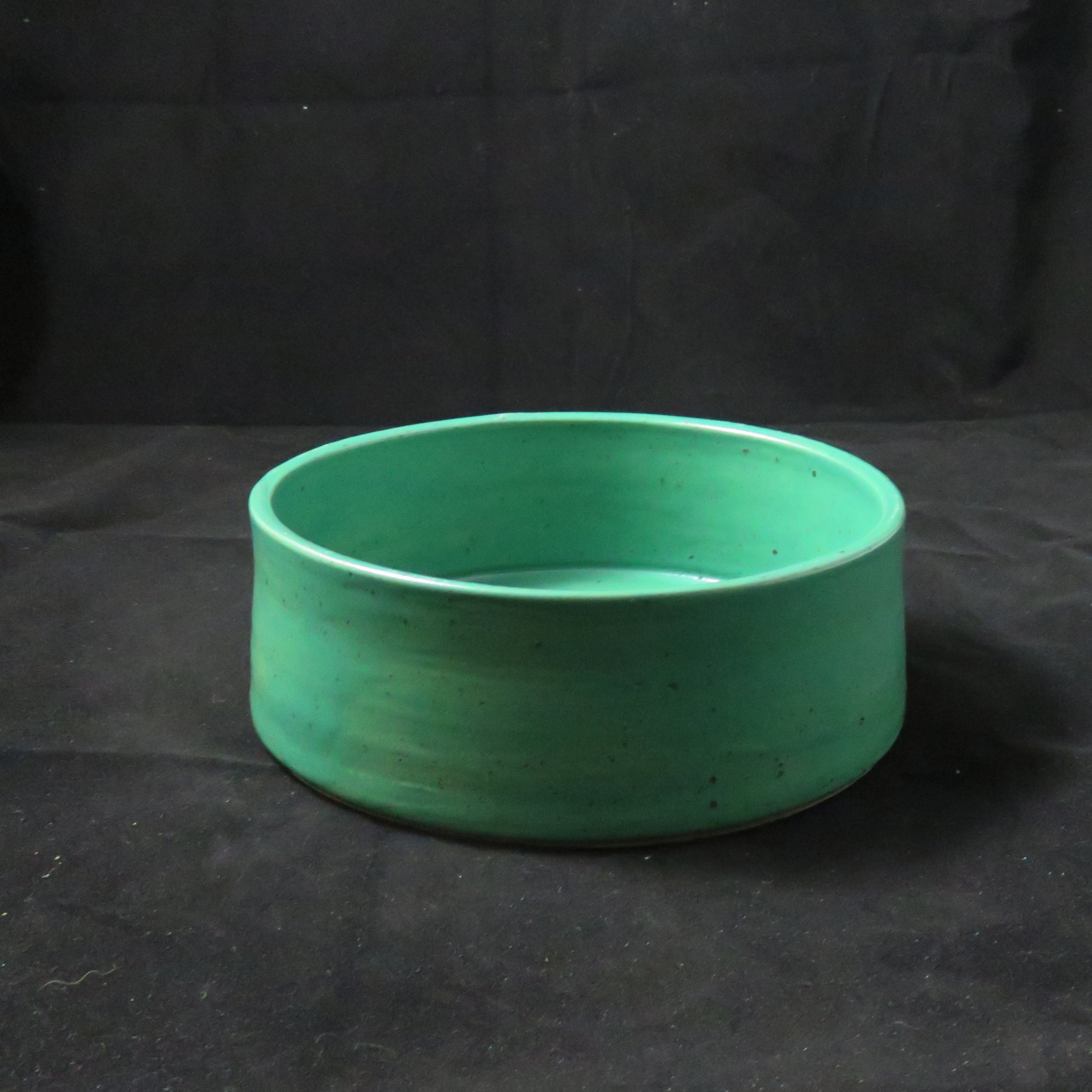 Teal Paw Print Ceramic Pottery Dog Dish Large Dog Bowl Pottery Dog