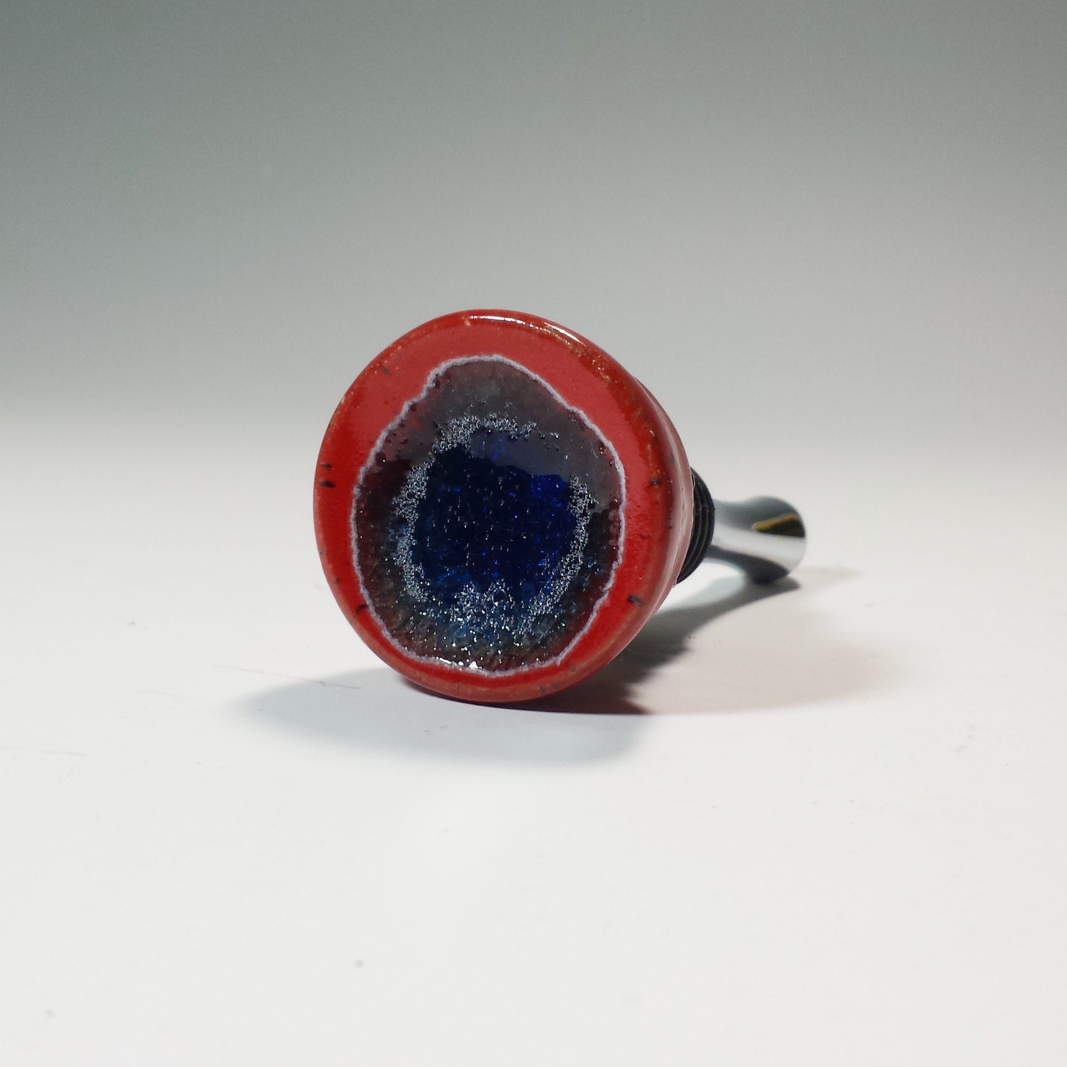 Ceramic Wine Bottle Stopper,Pottery Wine Bottle Stopper,Fused Glass and