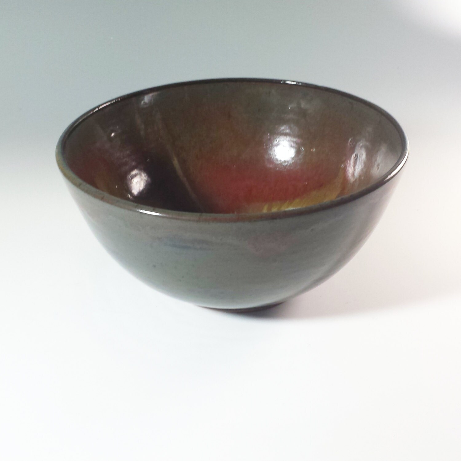 Large Ceramic Seving Bowl, multi colored Noodle Bowl, Pottery Serving