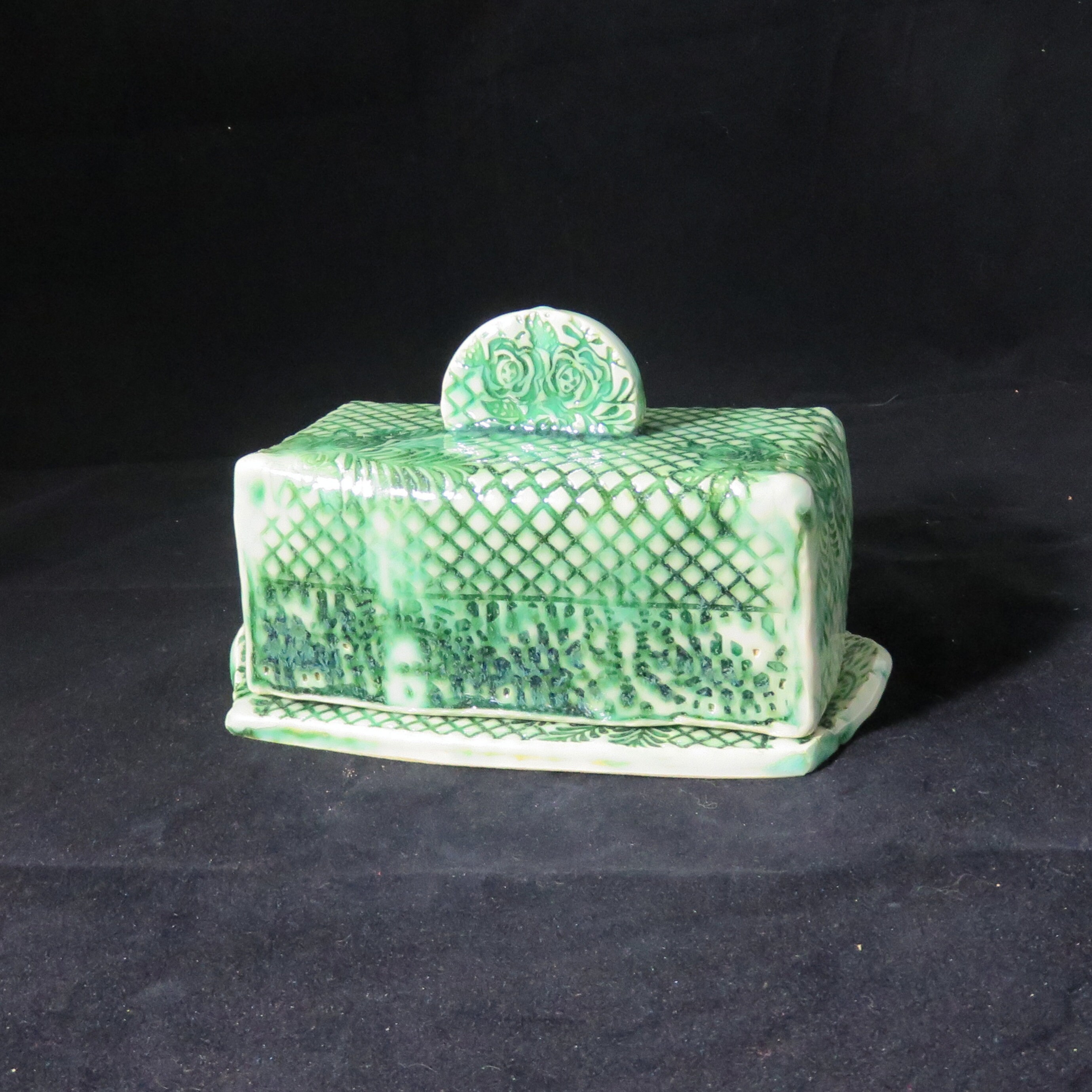 Ceramic Covered Butter Dish,Butter Box, Pottery Butter Dish,Covered