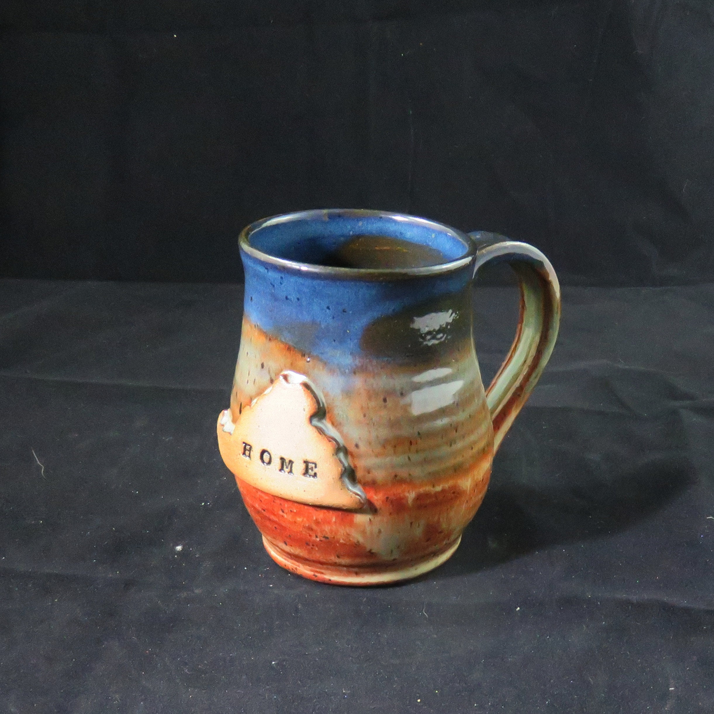 Virginia Mug,Blue Pottery Mug,State Ceramic Mug, Ready to ship,Coffee
