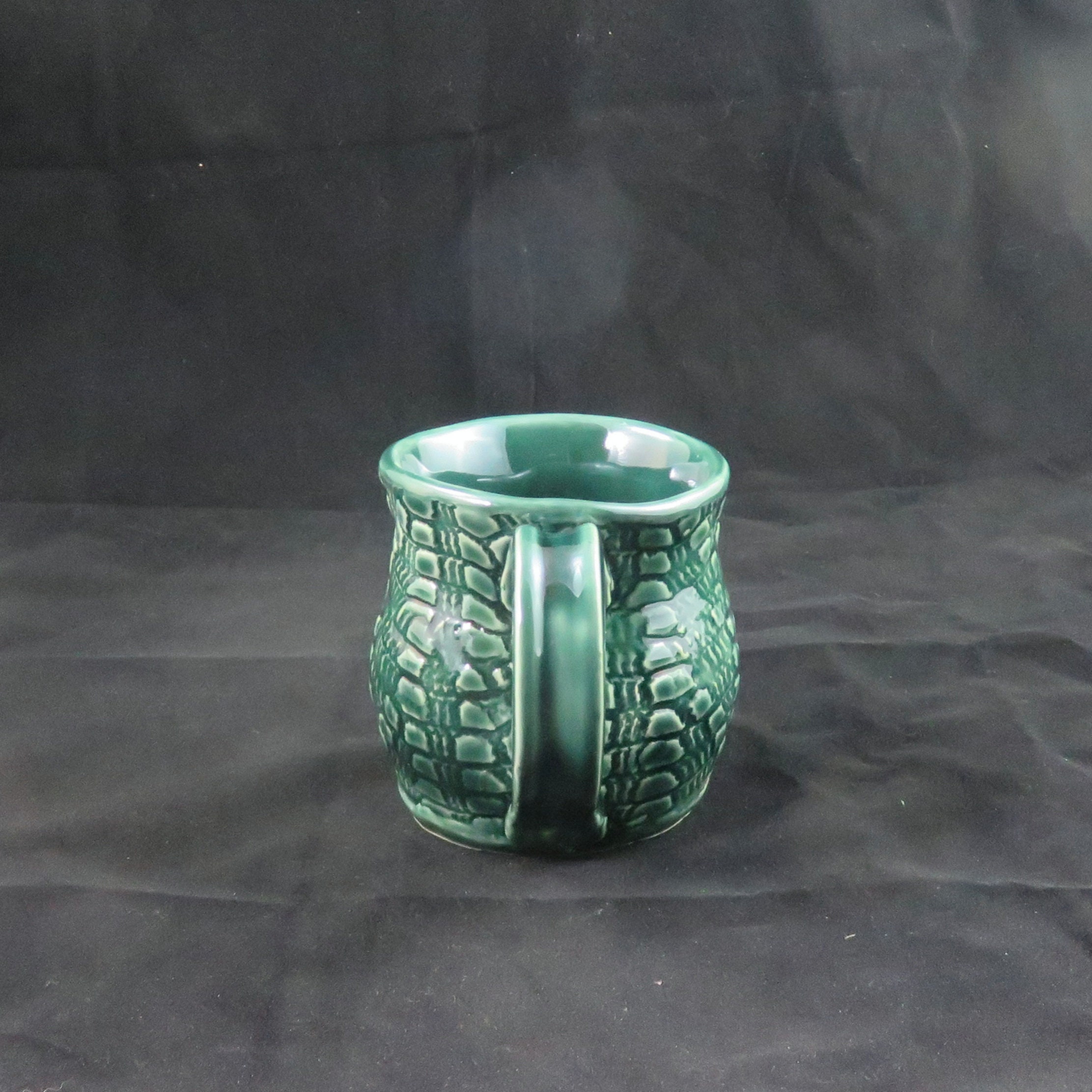 Unique pottery mug,handbuilt ceramic mug,green ceramic mug,ready to