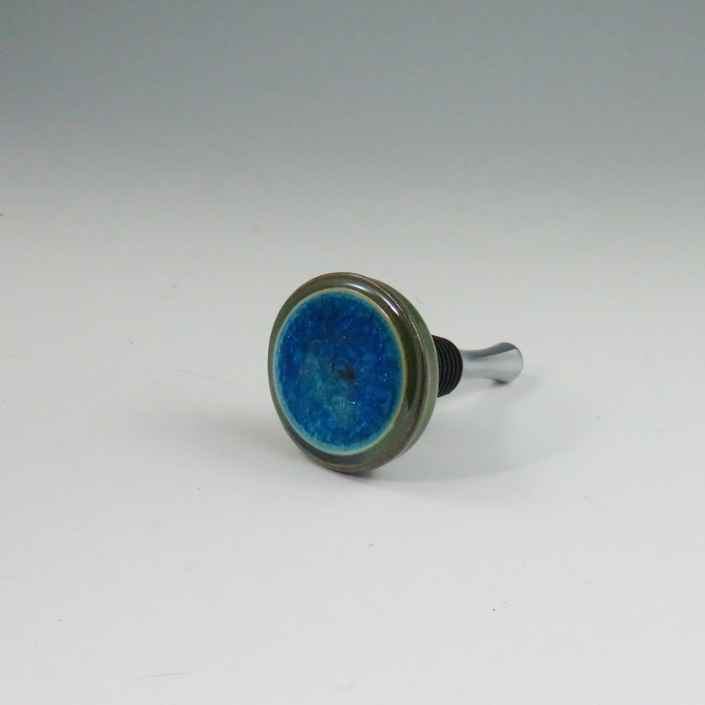 Ceramic Wine Bottle Stopper, Wine Stopper,Fused Glass and Pottery