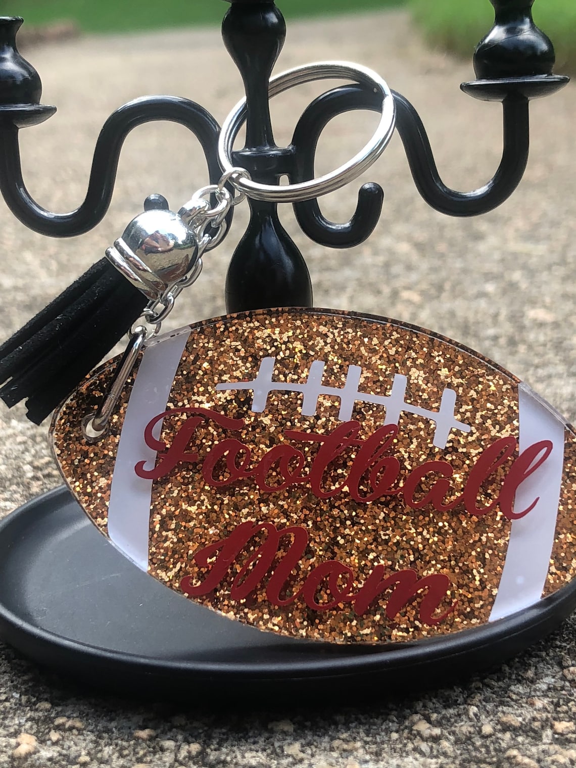 Football Keychain Sports Keychain Glitter Keychain Football Etsy