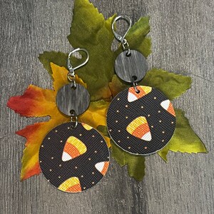 Halloween Earrings, Halloween Themed Jewelry, Halloween Party Earrings, Costume Contest Season, Pumpkin, Spooky Season, candy corn earrings