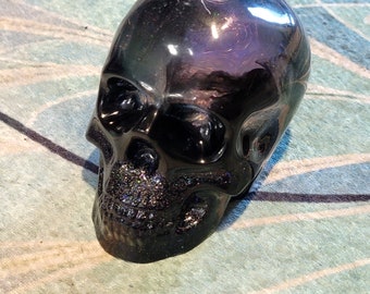 Resina Skullglobe/shaker-mica roxa- Feito sob encomenda