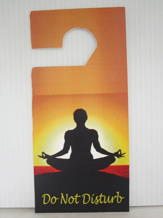 Person Meditating Do Not Disturb Door Hanger Sign
