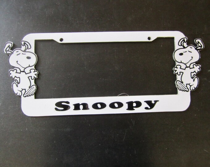 Snoopy License Plate Frame Etsy