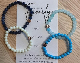 Braccialetti coordinati per la famiglia, set di braccialetti per la famiglia, mamma e figlia, padre e figlia, madre e figlio, braccialetto per il ritorno a scuola, padre e figlio