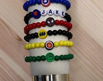 Braccialetto personalizzato da supereroe, ricambio coordinato per mamma e figlio