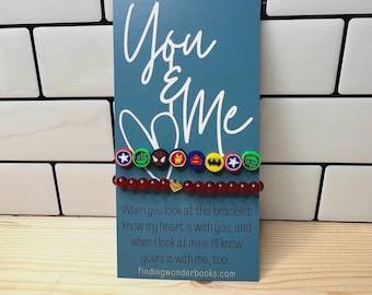 Set di braccialetti coordinati mamma e figlio, set di braccialetti coordinati mamma e figlio, mamma e mini, set di braccialetti per il ritorno a scuola, braccialetto per bambino dell'asilo