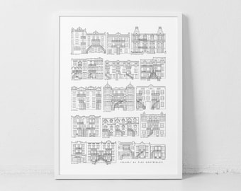 Montreal's architecture aka Tons of Plex! / 18x24 Poster / Real Plex from 13 streets & 7 different neighbourhoods