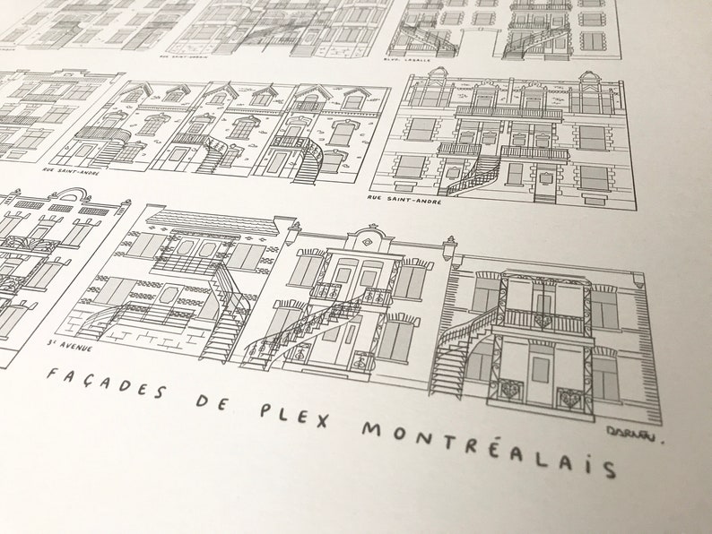 Montreal's architecture aka Tons of Plex / 18x24 Poster / Real Plex from 13 streets & 7 different neighbourhoods image 2