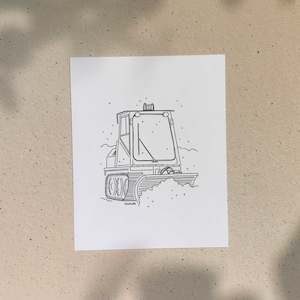 Opération de déneigement / 5x7 ou 8x10po / Illustration imprimée sur carton recyclé / Icônes de MTL par Darvee / Art N+B Unisexe Minimaliste