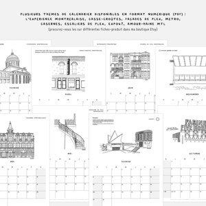 STAIRS / 2024 Calendar Digital PDF 8.5x11 Black&White Get it now, Print it, Use it image 3