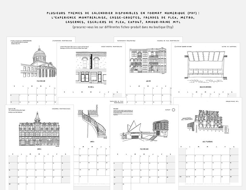 STAIRS / 2024 Calendar Digital PDF 8.5x11 Black&White Get it now, Print it, Use it image 3