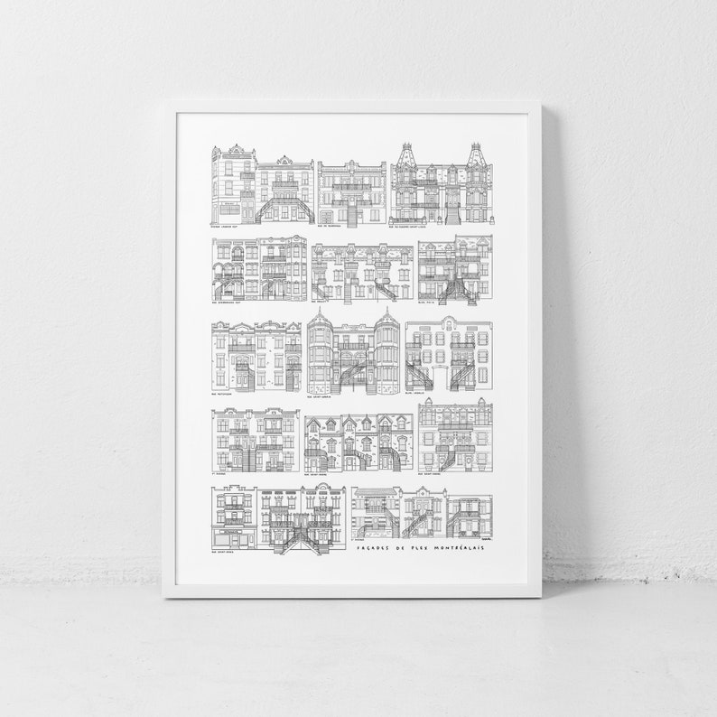 Montreal's architecture aka Tons of Plex / 18x24 Poster / Real Plex from 13 streets & 7 different neighbourhoods image 1