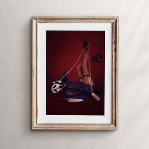 Scary Movie Art Print | 8x10 | 5x7 | Pinup Horror Movie Icon Art Print | Halloween Digital Art Print | Illustrated Art Print