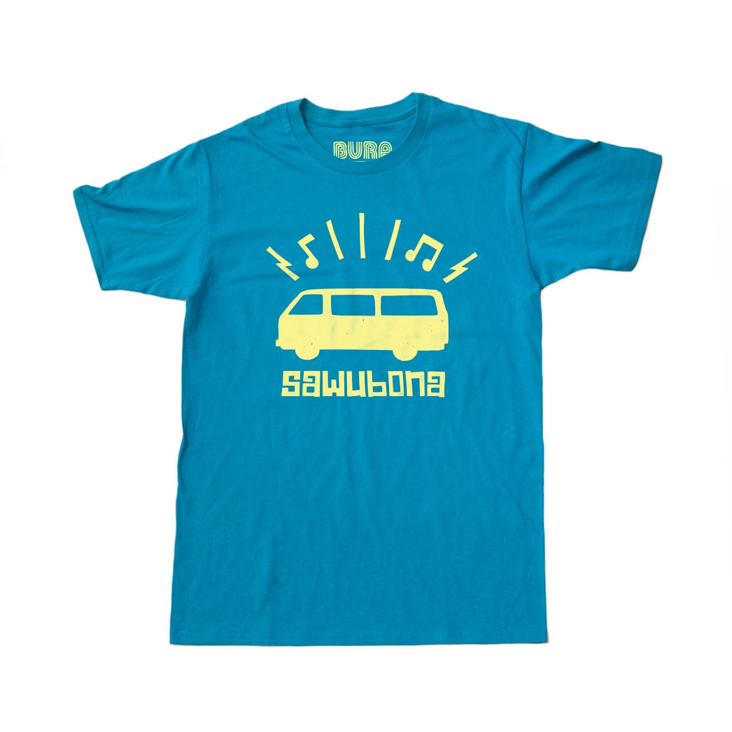 Taxi Bus Car Shirt Blue Yellow Mens 