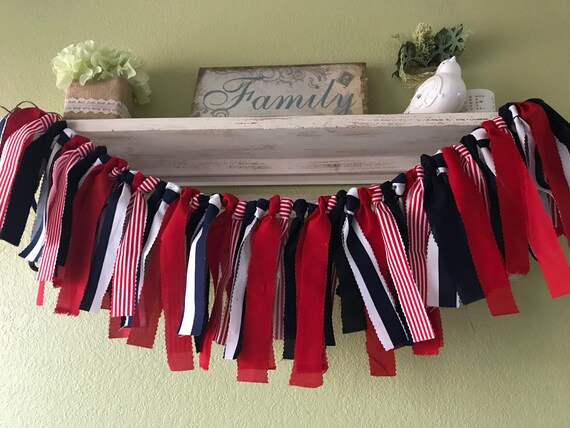 Red White And Navy Blue Party Decorations Birthday Etsy