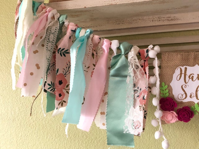 Floral Highchair Banner Floral Boho Baby Shower Floral Party