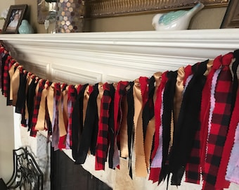 plaid decorations flannel fling plaid garland plaid banner buffalo plaid party decorations buffalo plaid wedding decor Bridal shower decor